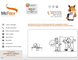 Die Startseite der McFoxx Homepage