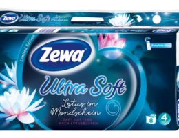 Zewa Ultra Soft Lotus im Mondschein ist ab sofort bis Februar 2020 in 2 Packungsgrößen erhältlich. (Bildquelle: Essity)