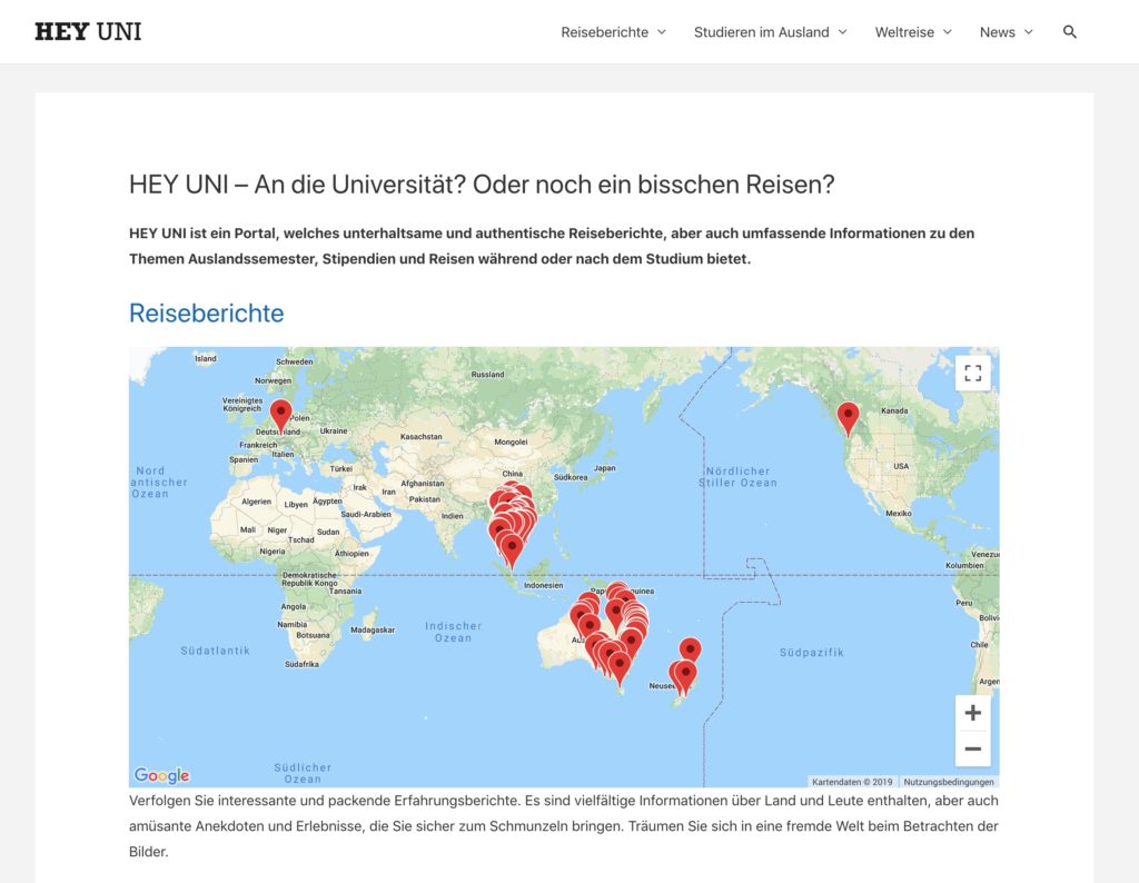 Das neue Layout von HEY UNI unter www.hey-uni.de