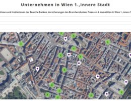 Banken und Versicherungen im 1. Bezirk in Wien - Visualisierung von Unternehmen auf Similio