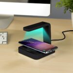 Somikon 2in1-Smartphone-Ladestation mit UV-Desinfektions-Lampe