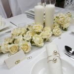 Rosen Ringe Mustertisch Hochzeit - tischdeko-online