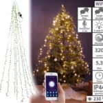 Lunartec WLAN-Tannenbaum-Überwurf-Lichterkette mit App