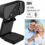 Somikon 4K-USB-Webcam mit Linsenabdeckung