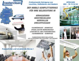 Rasterclean schafft bessere Hygiene und Raumluft mittels Reinigung von Büroleuchten