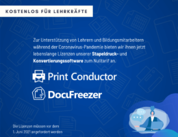 Software-Geschenk für Lehrer: DocuFreezer und Print Conductor sind jetzt kostenlos