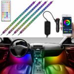 Lescars 4er-Set Kfz-LED-RGB-Streifen mit Fernbedienung