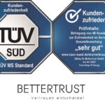 BETTERTRUST erhält das Prüfzeichen "TÜV SÜD-geprüfte Kundenzufriedenheit".