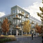 Der Neubau in München Neuhausen ist Vorreiter für innerstädtische Konzepte in Holzhybrid-Bauweise.  (© Bauwerk / bloomimages)