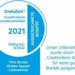 8 x Mal in Folge das Bonitätszertifikat "CrefoZert" für Richter Spezial in Lüdenscheid (© )