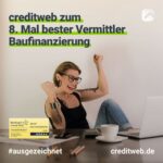 creditweb zum 8. Mal bester Vermittler Baufinanzierung (© creditweb.de)