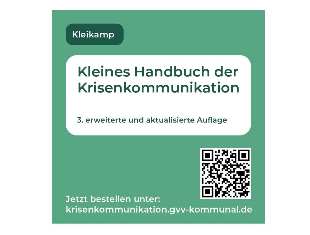 Kleines Handbuch der Krisenkommunikation von Autor Jürgen Kleikamp