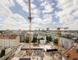 Die oberirdischen Hochbauarbeiten am Neubau-Projek VINZENT in München sind gestartet. (© Bauwerk)