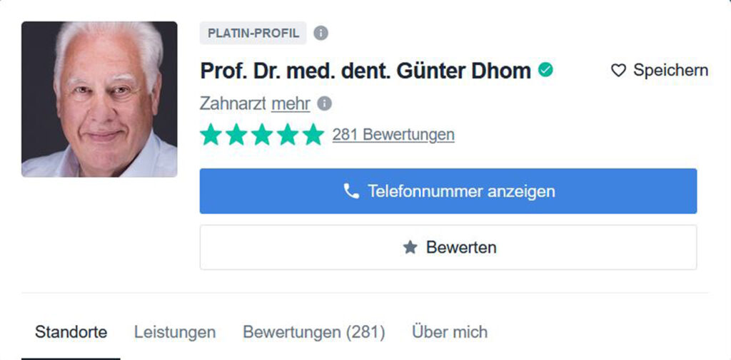 Patienten Erfahrungen Prof. Dhom