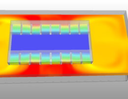 Temperaturverteilung des Ausgangsmodells eines Serverraums (Bildquelle: @Merkle CAE Solutions GmbH)