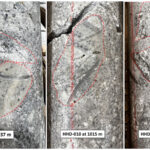 Fragments of stockwork quartz veining cutting a variety of rock types in drill hole; Quelle: Ivanhoe Electric