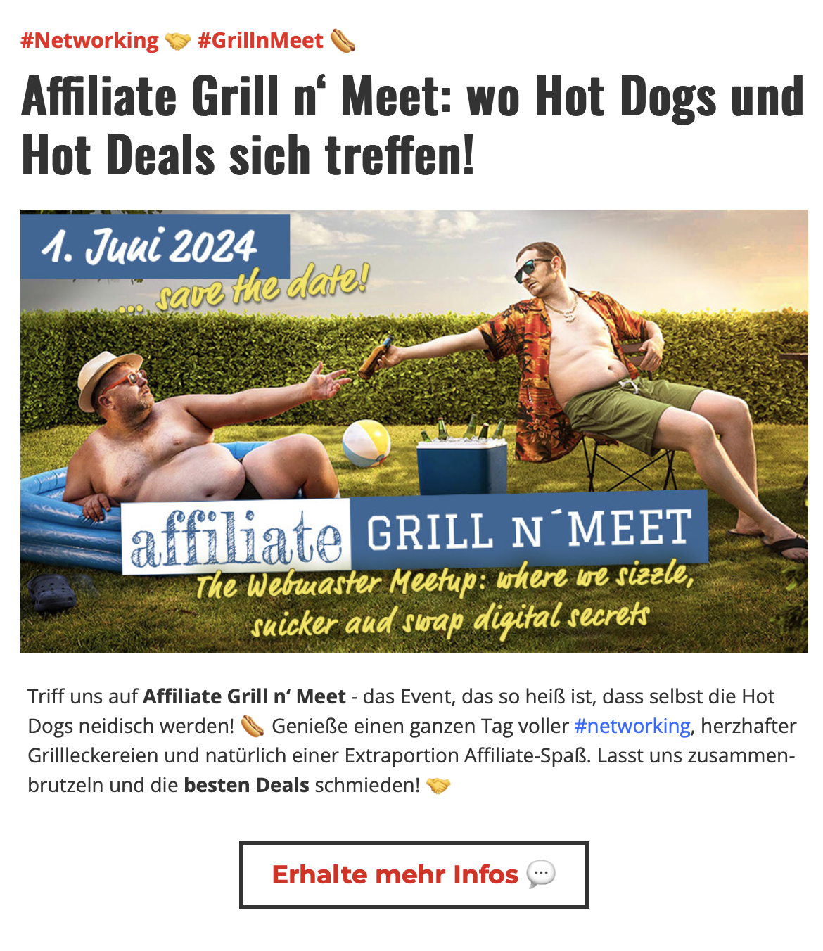 #Flirtcash auf der Affiliate Grill n`Meet