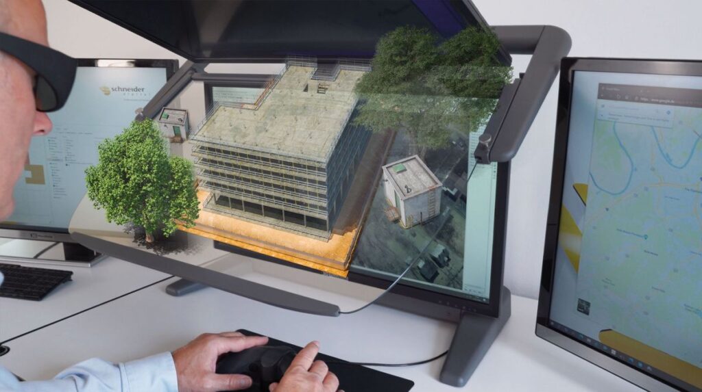 3D PluraView Stereo-Monitoren von Schneider Digital mit der CAD-Software ELITECAD. (© Schneider Digital)