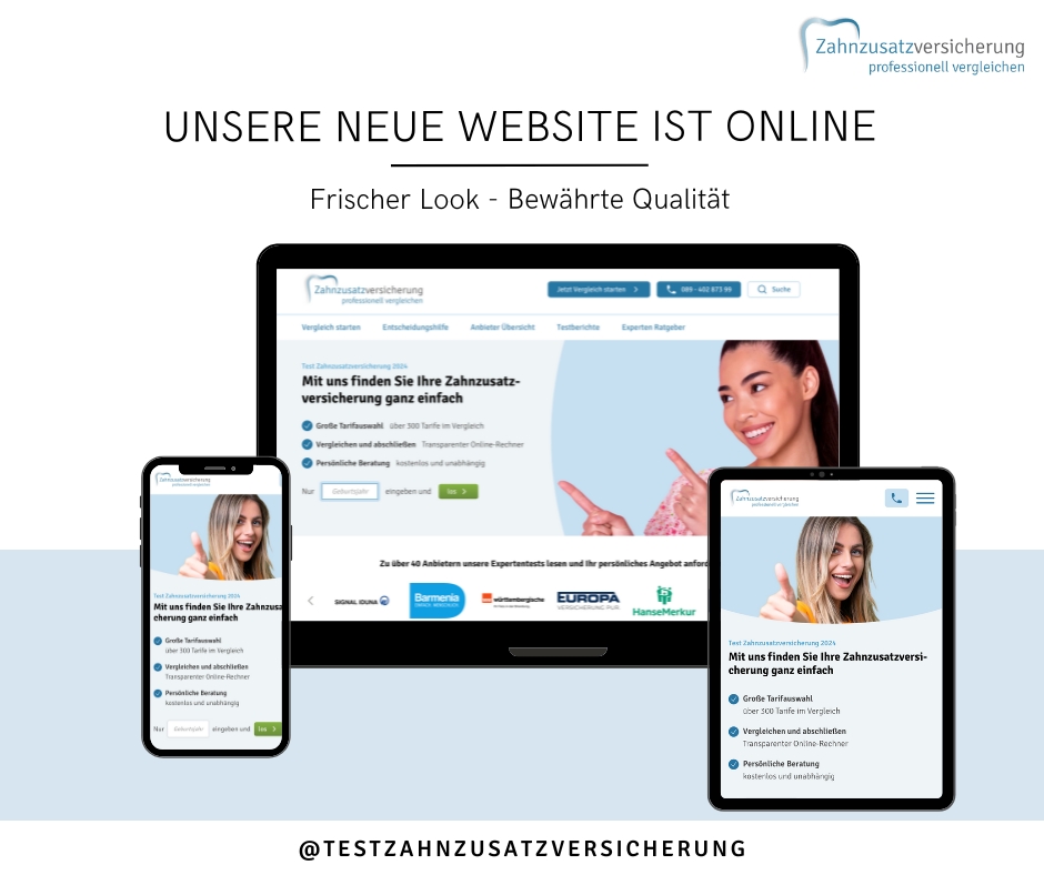 Test-Zahnzusatzversicherung.de mit optimierter Darstellung auf allen mobilen Endgeräten (Die Bildrechte liegen bei dem Verfasser der Mitteilung.)