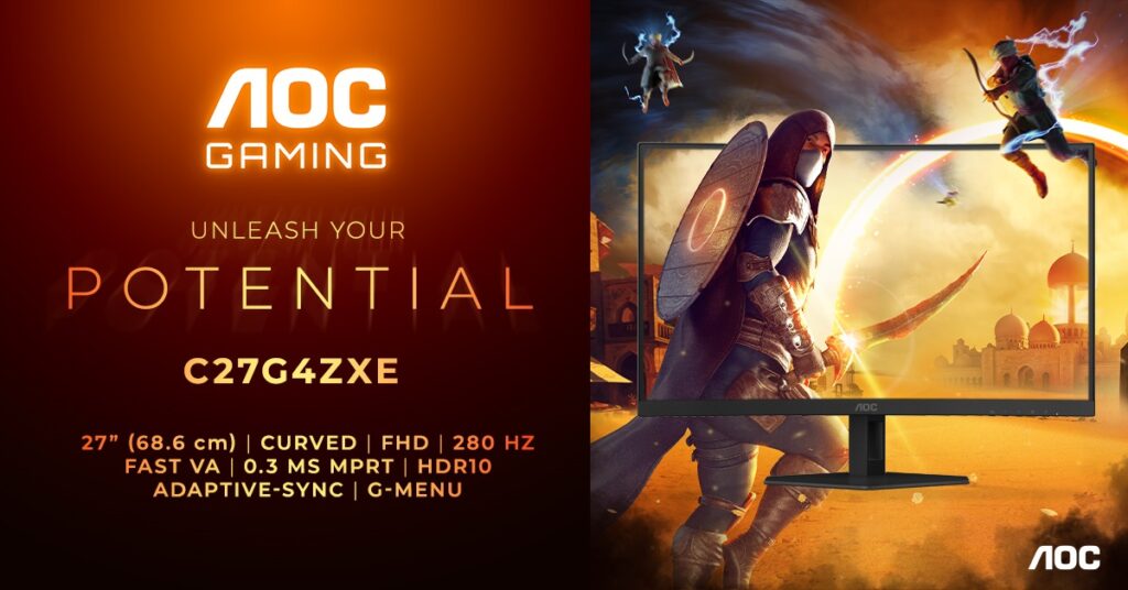 AOC GAMING C27G4ZXE mit Stealth-Design und Top-Performance (Die Bildrechte liegen bei dem Verfasser der Mitteilung.)