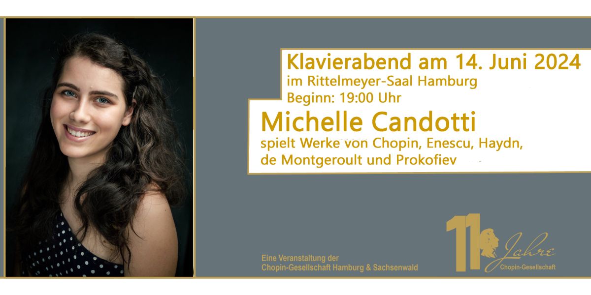 Klavierabend mit Michelle Candotti (© Chopin-Gesellschaft Hamburg-Sachsenwald e.V.)