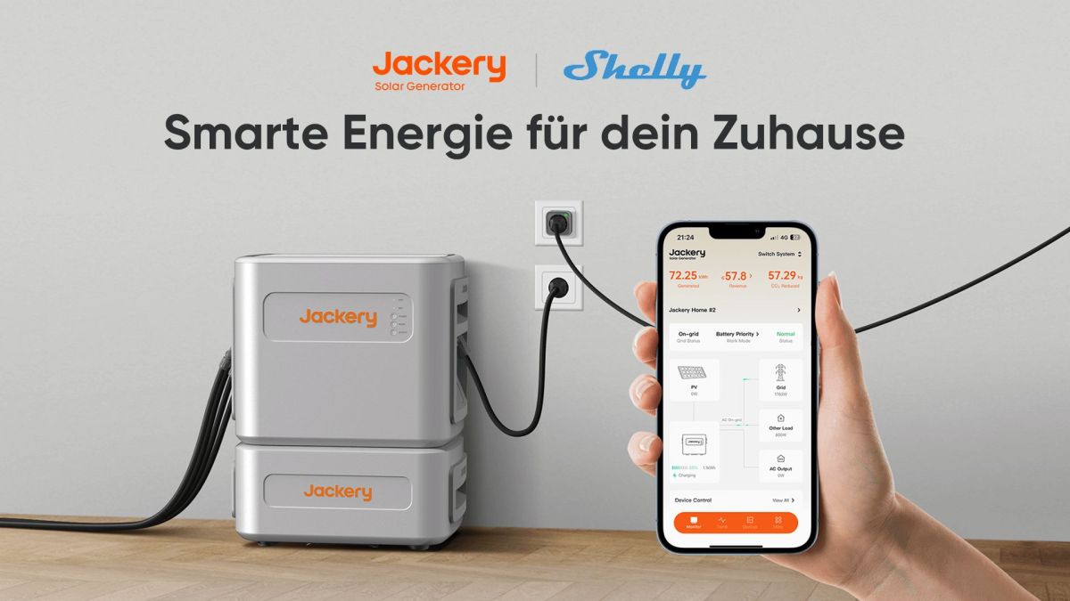 Jackery Smart Plug Pro powered by Shelly für mobiles Balkonkraftwerk Navi 2000 (©)