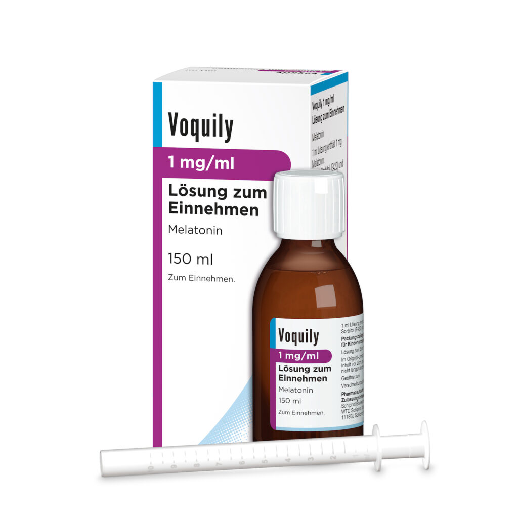 Voquily 1mg/ml: erstes flüssig-orales Melatonin-Arzneimittel für Kinder und Jugendliche von 6 bis 17 (Die Bildrechte liegen bei dem Verfasser der Mitteilung.)