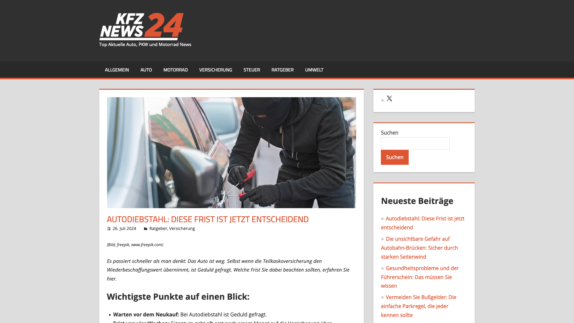 Neuer Meilenstein für die Automobilbranche: kfznews24.de startet umfassendes Nachrichtenportal