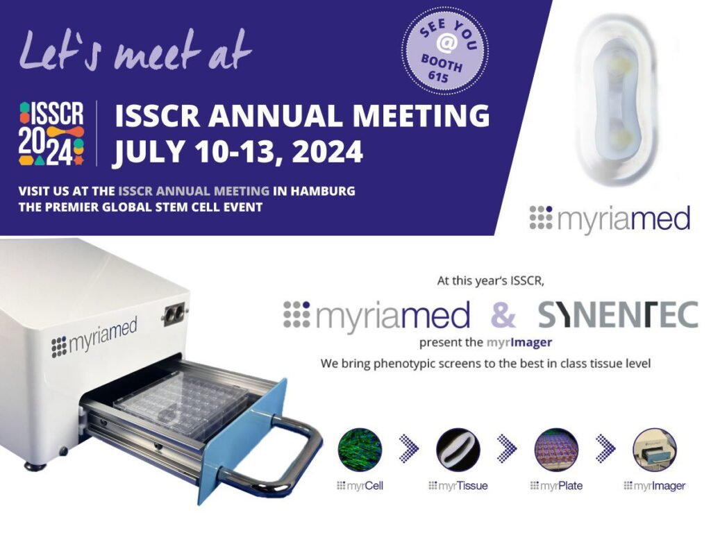 myriamed und SYNENTEC präsentieren auf dem ISSCR Annual Meeting in Hamburg den myrImager (© myriamed GmbH)