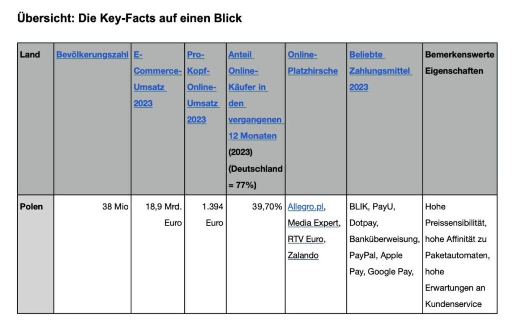 Key Facts Online-Handel in Polen (© Salesupply)