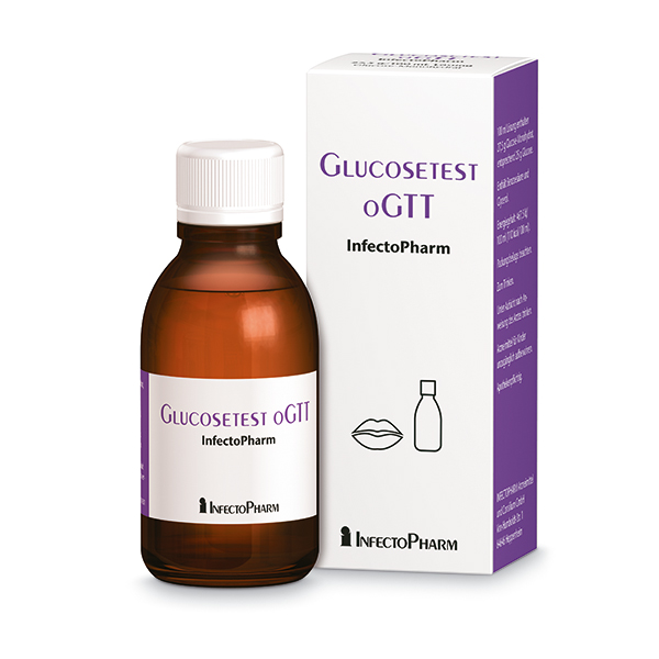 Glucosetest oGTT InfectoPharm zur Diagnose von Diabetes mellitus oder gestörter Glucosetoleranz (Die Bildrechte liegen bei dem Verfasser der Mitteilung.)