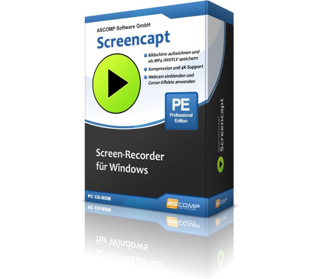 ASCOMP Screencapt: Screen-Recorder für Windows (© )