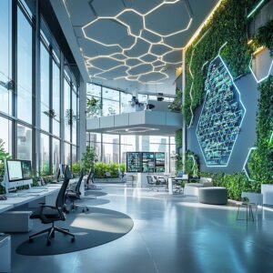 Futuristisches Büro: KI und nachhaltiges Design vereinen Effizienz