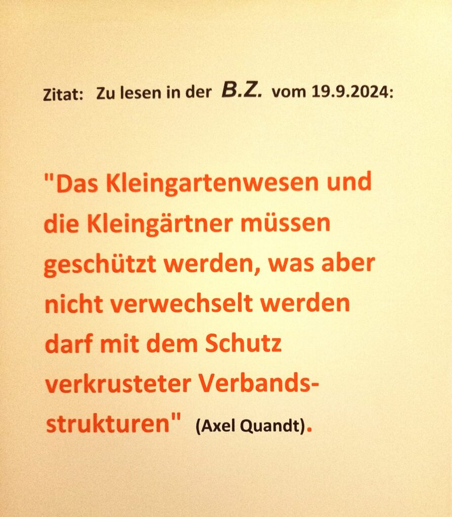 Verkrustete und verknöcherte Verbandsstrukturen bringen den Kleingärtnern mehr Schaden als Nutzen.