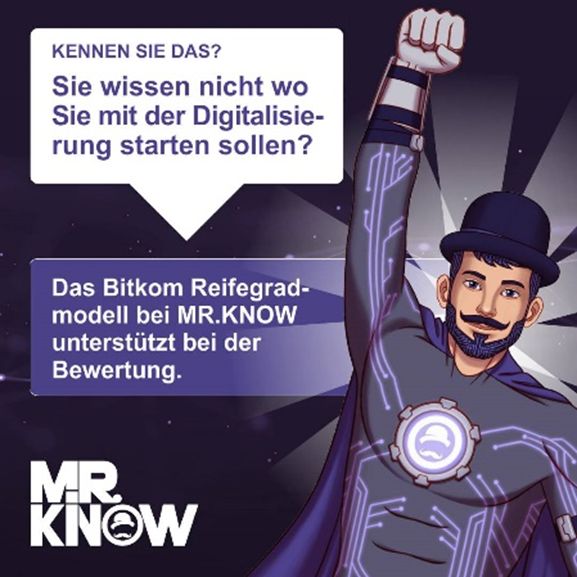 Das Bitkom Reifegradmodell bei MR.KNOW verhilft zur Messung des digitalen Reifegrades (Die Bildrechte liegen bei dem Verfasser der Mitteilung.)