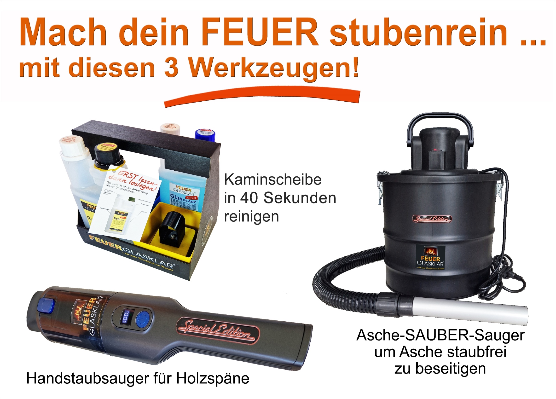 Werkzeuge für sauberes Heizen in Wohnräumen (Die Bildrechte liegen bei dem Verfasser der Mitteilung.)