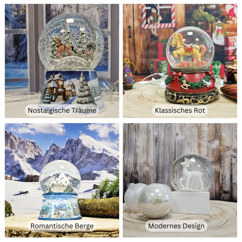 Schneekugeln bringen Nostalgie und Romantik in die Weihnachtszeit (Die Bildrechte liegen bei dem Verfasser der Mitteilung.)