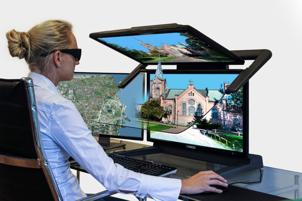 3D-Stereofähige Anwendung TerraStereo mit dem 3D PluraView: kompatibel und offiziell zertifiziert.  (© Schneider Digital)